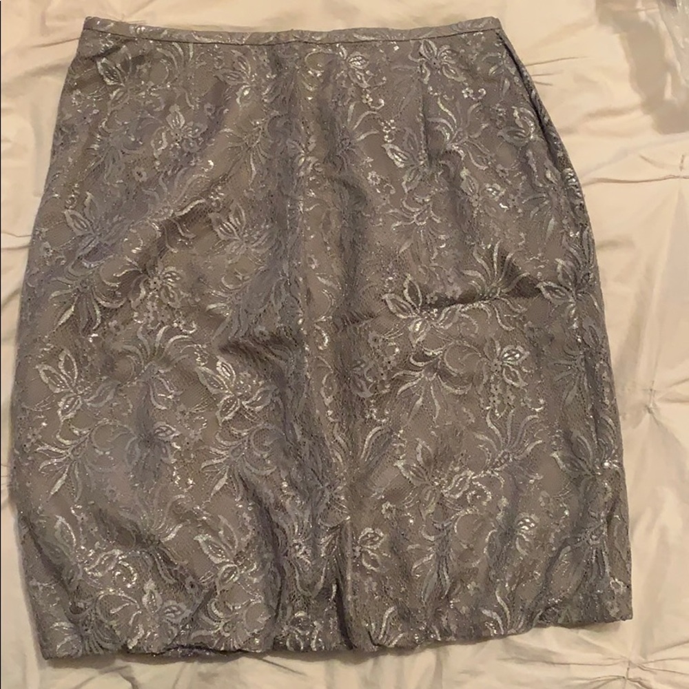 Loft lace shimmer cocktail pencil skirt